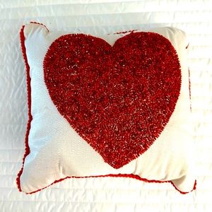 Bella Lux Beaded Square Valentine Pillow